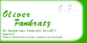 oliver pankratz business card